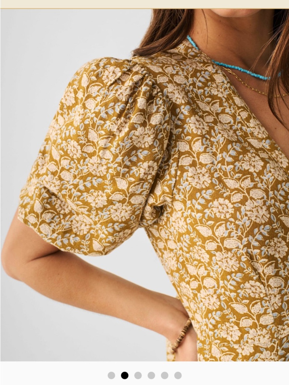 Faherty Havana Dress in Golden Theodora Floral - Picture 4 of 9